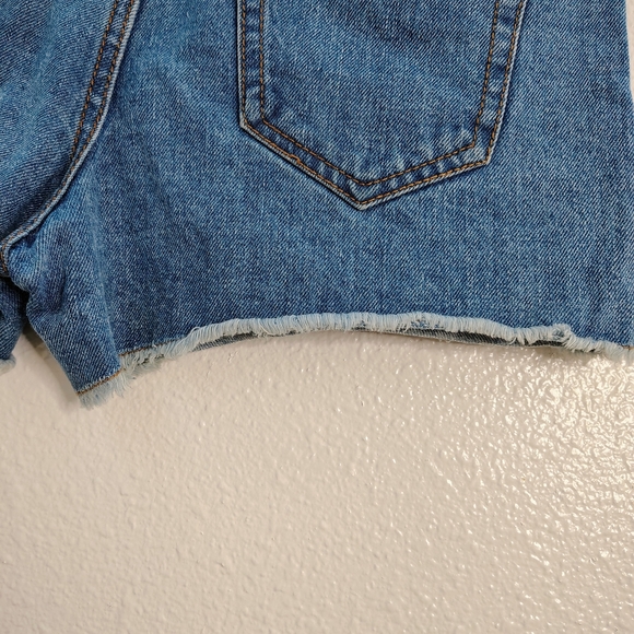 Forever 21 Denim Shorts American Flag Pockets booty Blue Jean Patriotic Sz 27 - Picture 4 of 10